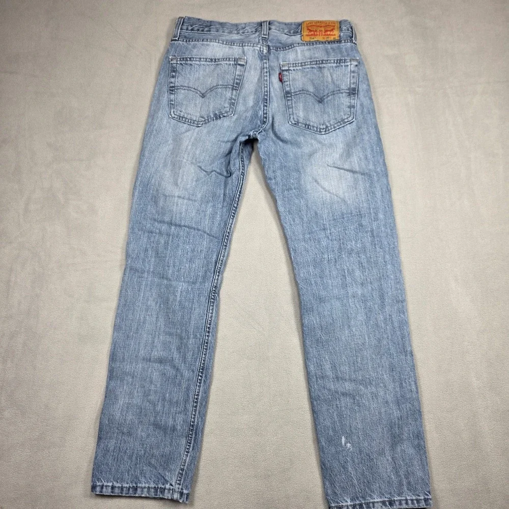 Levi's Jeans Men 30x29 Blue Straight Leg 514 Light Wash